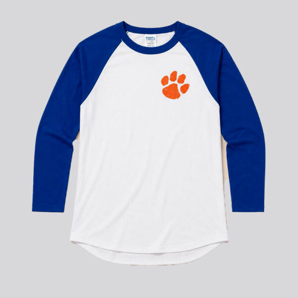 CLEMSOM Playera Clemson Tigers Manga Larga Blanca/Azul | Talla M