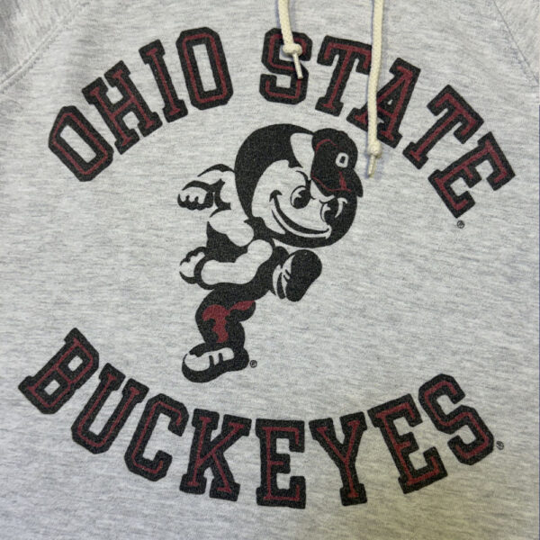 Hoodie Ohio State Buckeyes vintage Brutus gris jaspeado