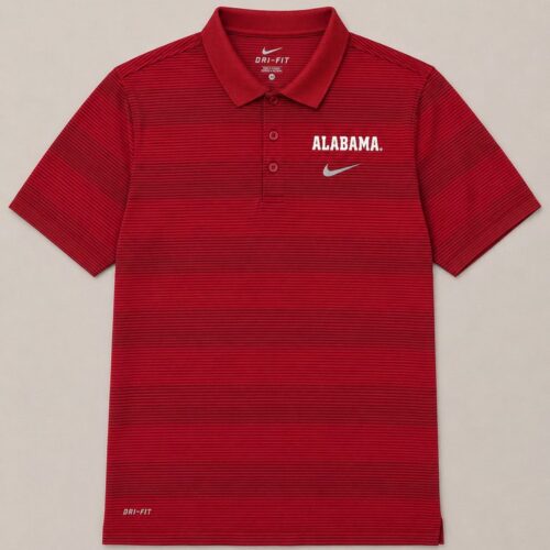 BAMA-POLO-001 Polo Alabama Crimson Tide Nike Dri-FIT Rayas Granate
