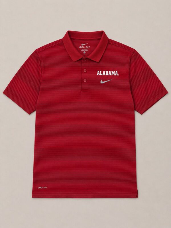 BAMA-POLO-001 Polo Alabama Crimson Tide Nike Dri-FIT Rayas Granate