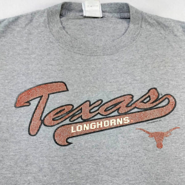 CUERNOS LARGOS1 Playera Texas Longhorns Script Rhinestone NCAA | Talla XL