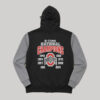Chamarra Ohio State Buckeyes capucha sherpa negro/gris