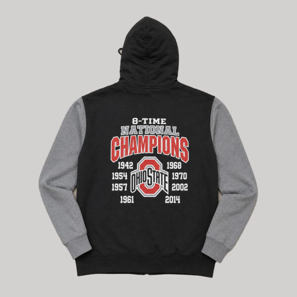 Chamarra Ohio State Buckeyes capucha sherpa negro/gris
