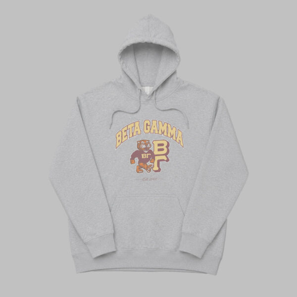 Hoodie Beta Gamma BΓ Tiger Est. 2001 Hoodie Beta Gamma BΓ Tiger Est. 2001 Gris