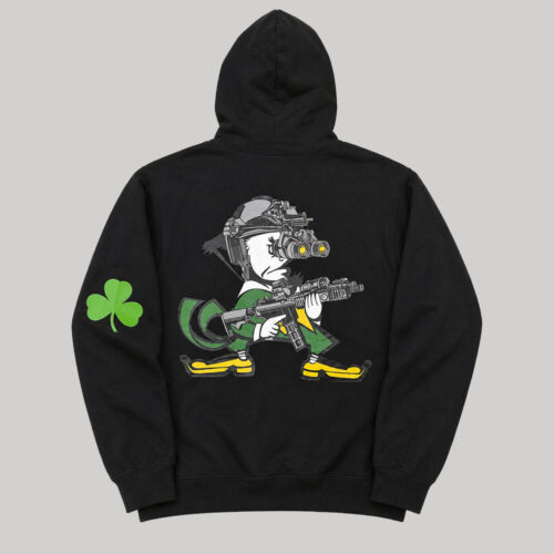 Hoodie Notre Dame Leprechaun futurista negro:verde2 Hoodie Notre Dame Leprechaun futurista negro/verde