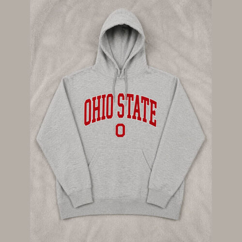 Hoodie Ohio State Buckeyes gris jaspeado rojo Hoodie Ohio State Buckeyes gris jaspeado rojo