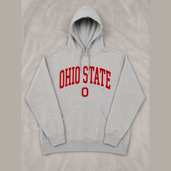 Hoodie Ohio State Buckeyes gris jaspeado rojo Hoodie Ohio State Buckeyes gris jaspeado rojo