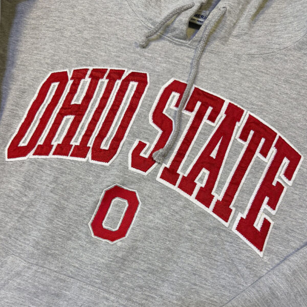 Hoodie Ohio State Buckeyes gris jaspeado rojo1 Hoodie Ohio State Buckeyes gris jaspeado rojo