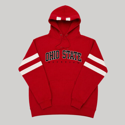 Hoodie Ohio State Buckeyes rojo bandas blancas Hoodie Ohio State Buckeyes rojo bandas blancas
