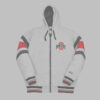 Hoodie Zip Ohio State Buckeyes Varsity Tricolor Hoodie Zip Ohio State Buckeyes Varsity Gris Franjas Tricolor
