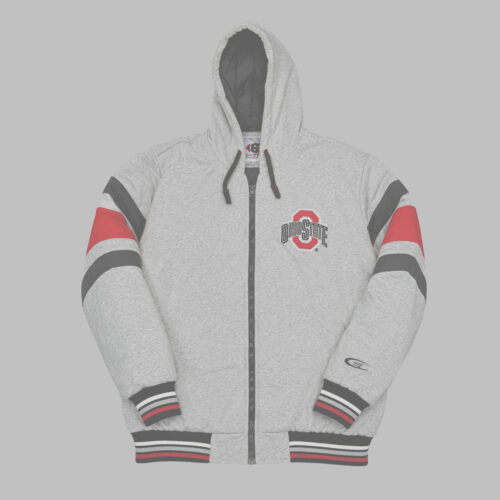 Hoodie Zip Ohio State Buckeyes Varsity Tricolor Hoodie Zip Ohio State Buckeyes Varsity Gris Franjas Tricolor