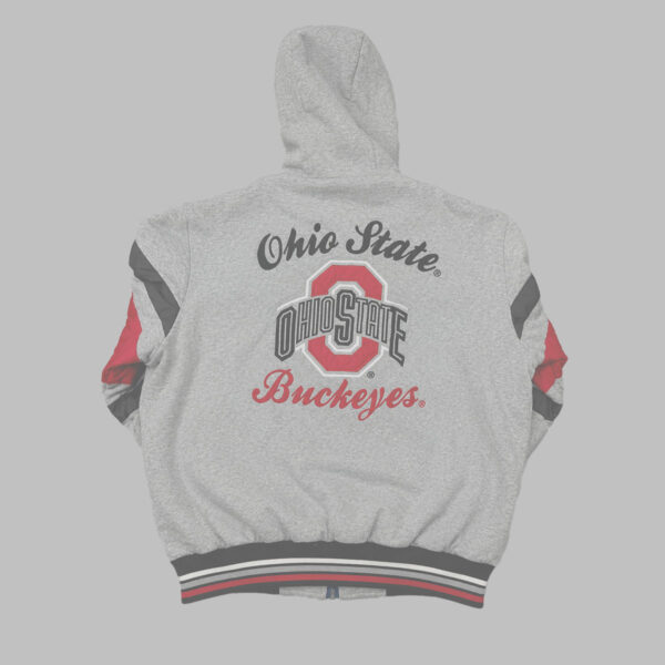 Hoodie Zip Ohio State Buckeyes Varsity Tricolor1 Hoodie Zip Ohio State Buckeyes Varsity Gris Franjas Tricolor