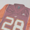 Jersey Virginia Tech Hokies #28 Adidas Granate y Naranja