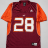 Jersey Virginia Tech Hokies #28 Adidas Granate y Naranja