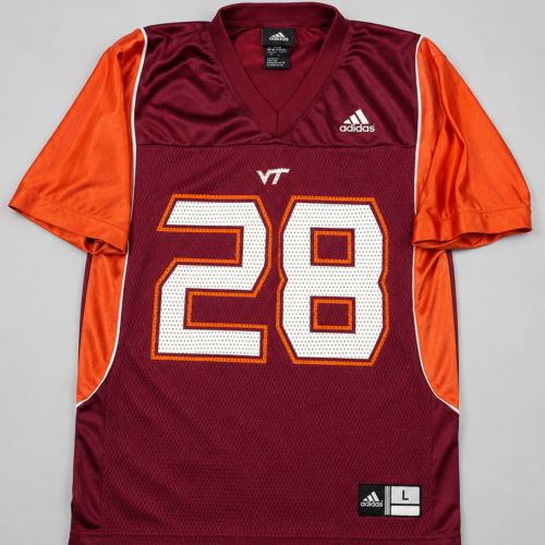 Jersey Virginia Tech Hokies #28 Adidas11 Jersey Virginia Tech Hokies #28 Adidas Granate y Naranja