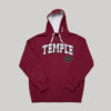 Sudadera con Capucha y Cierre Temple Owls Vino - Talla S (Importado USA)