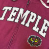Sudadera con Capucha y Cierre Temple Owls Vino - Talla S (Importado USA)