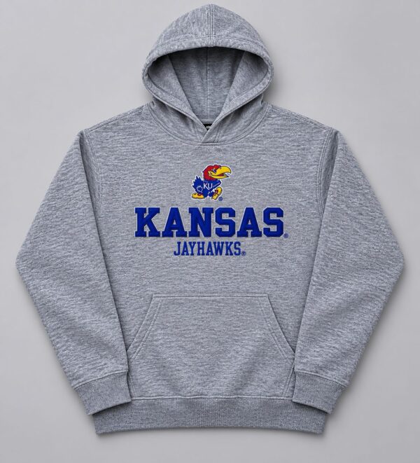 kansas-s-01-1 Sudadera con Capucha Kansas Jayhawks Gris - Talla S (Importado USA)