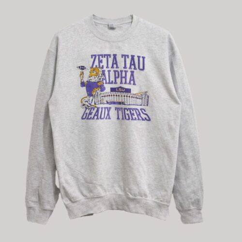 Sudadera LSU Tigers Vintage Zeta Tau Alpha Gris - Talla M