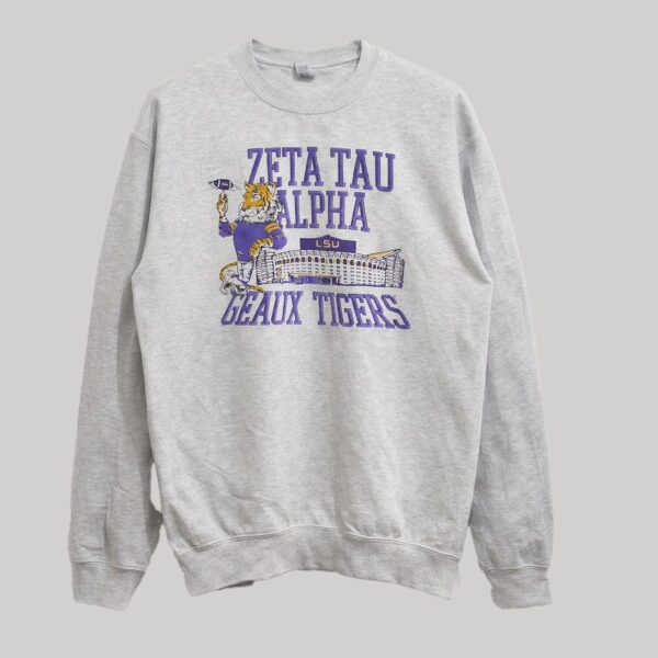 Sudadera LSU Tigers Vintage Zeta Tau Alpha Gris - Talla M