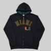 Sudadera Miami Hurricanes con Cierre y Capucha Negra - Talla M
