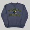mich-m-02-1 Sudadera Michigan Wolverines Football Cuello Redondo Azul Jaspeado - Talla M
