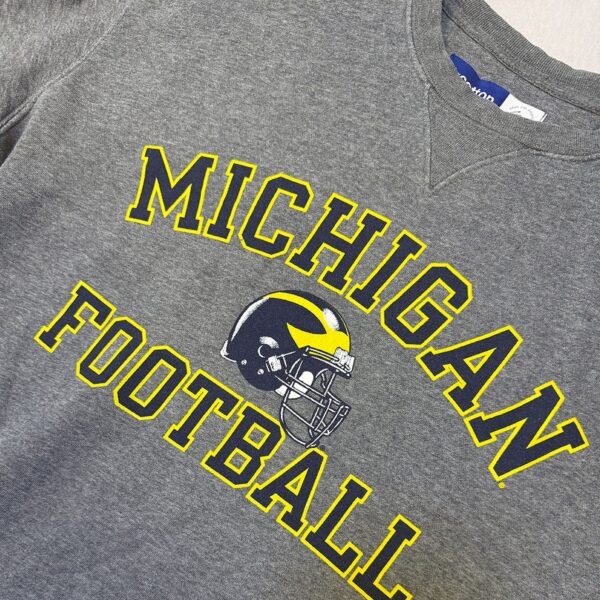 mich-m-02-2 Sudadera Michigan Wolverines Football Cuello Redondo Azul Jaspeado - Talla M