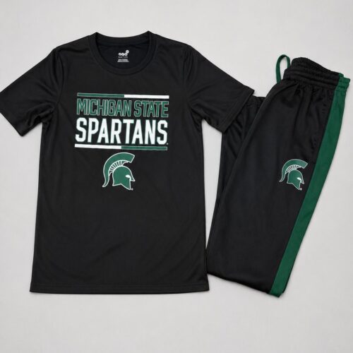 msu-s-01-1 Conjunto Michigan State Spartans Playera y Pants Negro - Talla S (Importado USA)