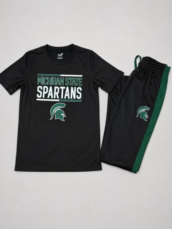msu-s-01-1 Conjunto Michigan State Spartans Playera y Pants Negro - Talla S (Importado USA)