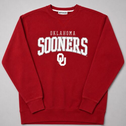 ou-m-03-1 Sudadera Oklahoma Sooners Cuello Redondo Roja - Talla M