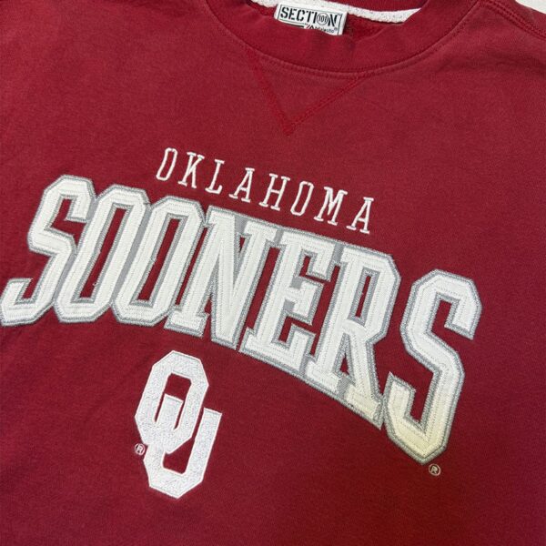 ou-m-03-2 Sudadera Oklahoma Sooners Cuello Redondo Roja - Talla M