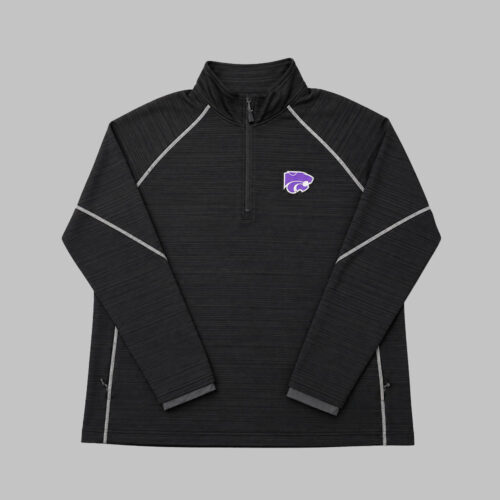 4 Zip Kansas State Wildcats Powercat Negro Colosseum Pullover 1/4 Zip Kansas State Wildcats Powercat Negro Colosseum