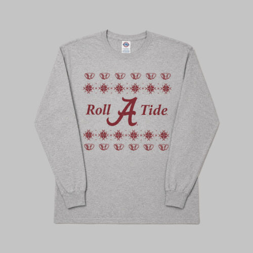 Alabama, Roll Tide, Navidad, Holiday, Crewneck, Talla L, Gris, Auténtica, Importada USA, Colección Universitaria Alabama Roll Tide Holiday Crewneck - Talla L