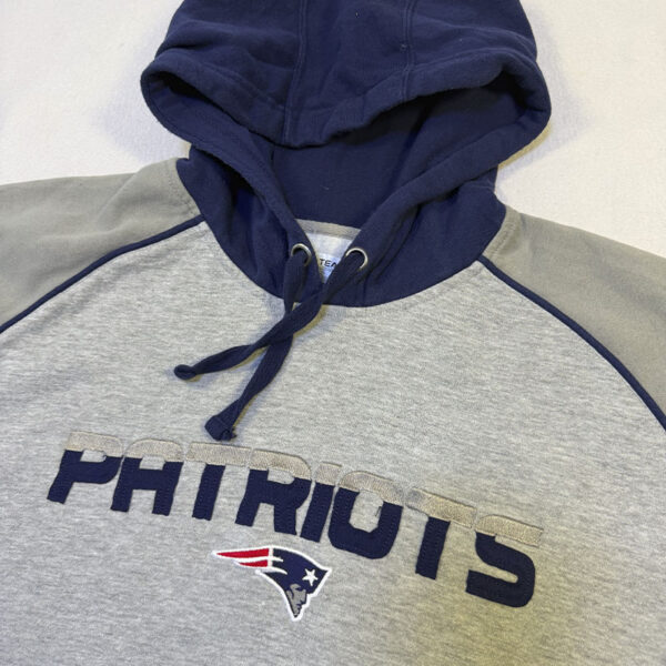 New England Patriots Hoodie XXL - Gris : Azul Marino1 New England Patriots Hoodie XXL - Gris / Azul Marino