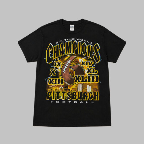 Pittsburgh Steelers Six Time World Champions Tee - Talla L