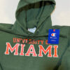 MIAMI 2 Sudadera Champion Miami Hurricanes NCAA verde con capucha