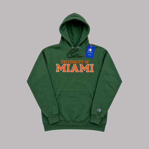 Sudadera Champion Miami Hurricanes NCAA verde con capucha