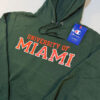 MIAMI1 Sudadera Champion Miami Hurricanes NCAA verde con capucha